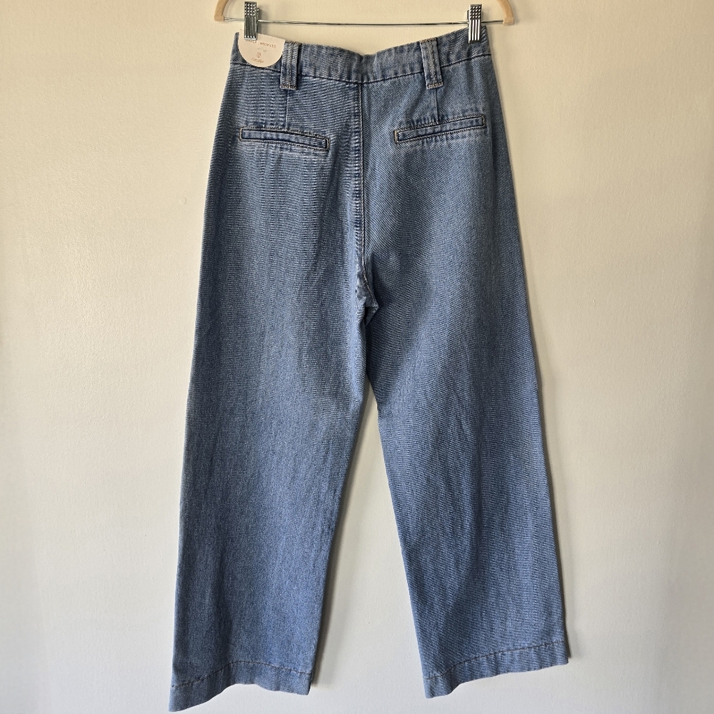 NEW Oraije Paris Elise Wide Leg Blue Denim Jeans Womens Size 6/28 - Picture 10 of 16